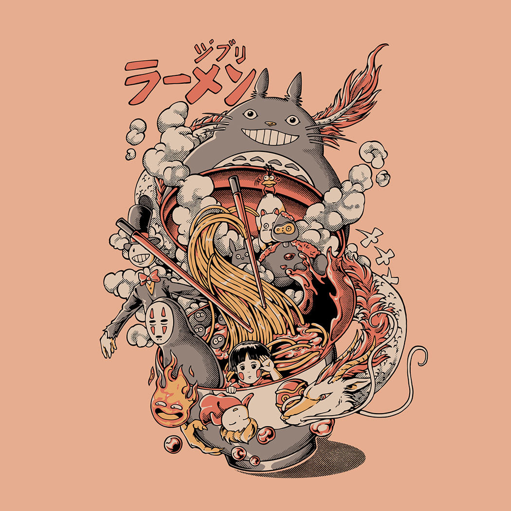 Studio Ghibli Ramen T-Shirt Illustration