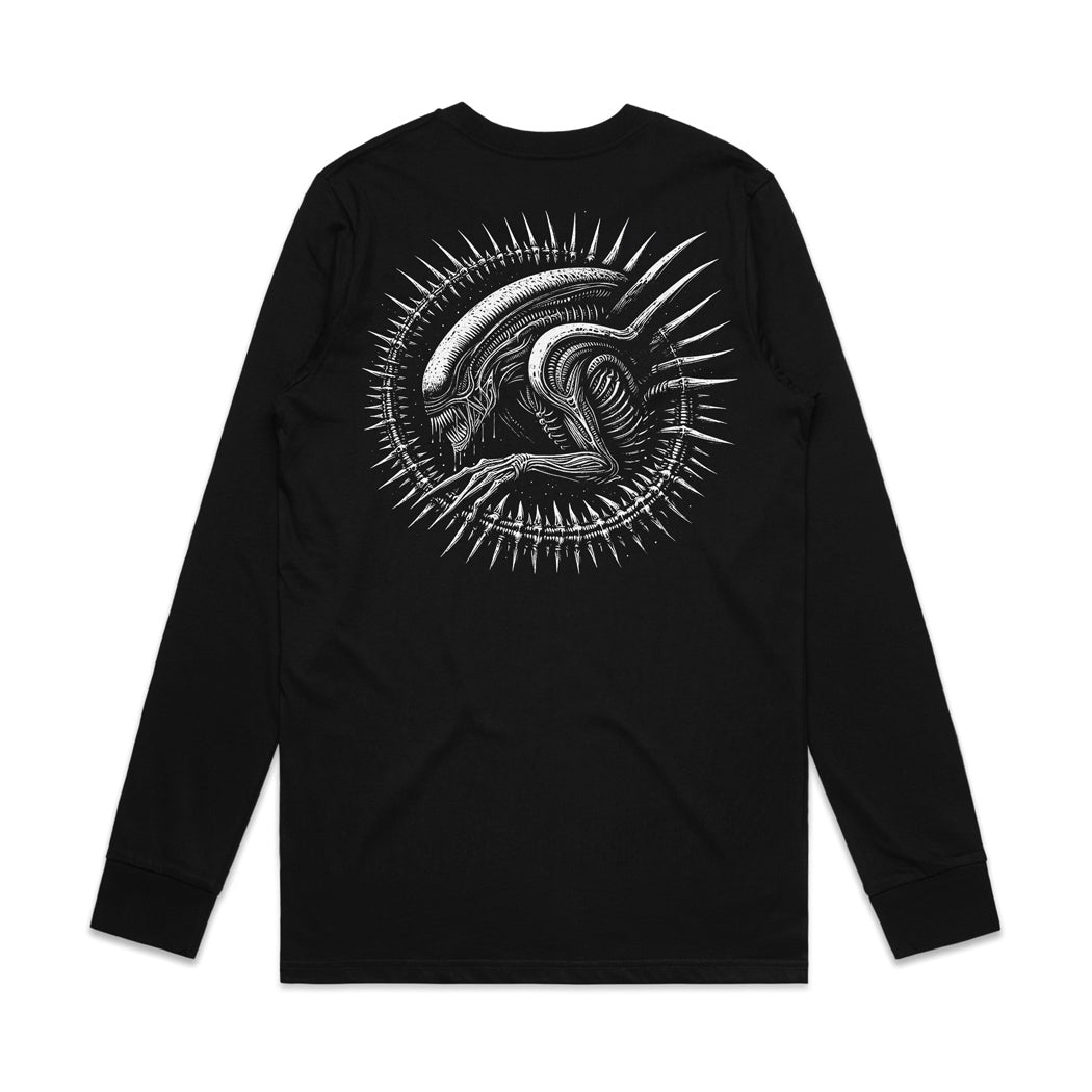 Alien Back Print Long Sleeve T-Shirt