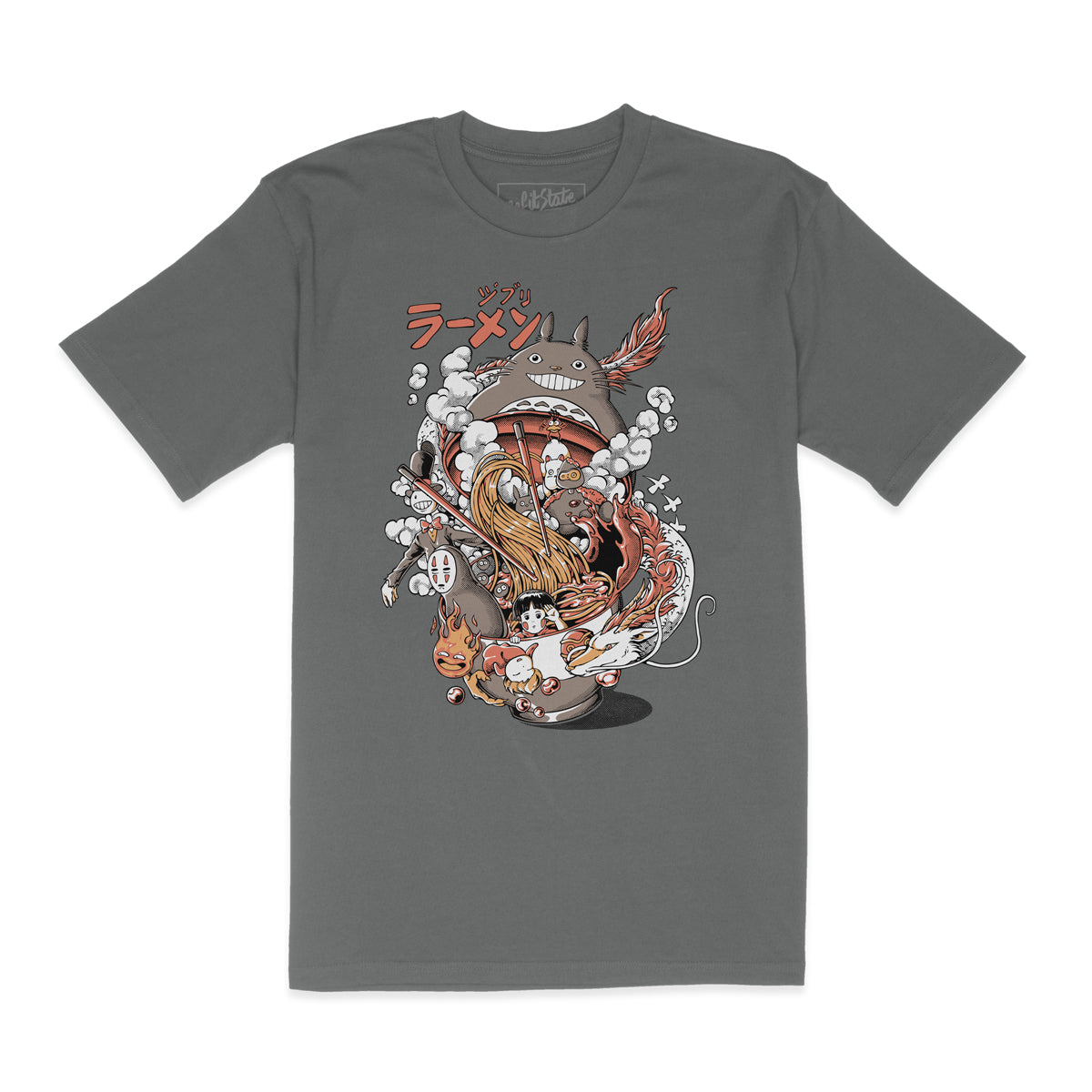 Ghibli Ramen T-Shirt Grey