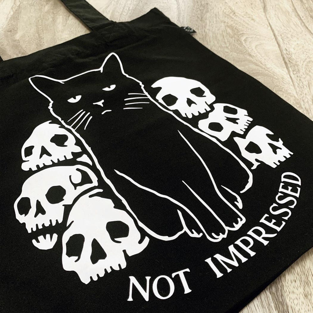 Not Impressed Tote Bag Black Cat No Fit State Clothing - 2