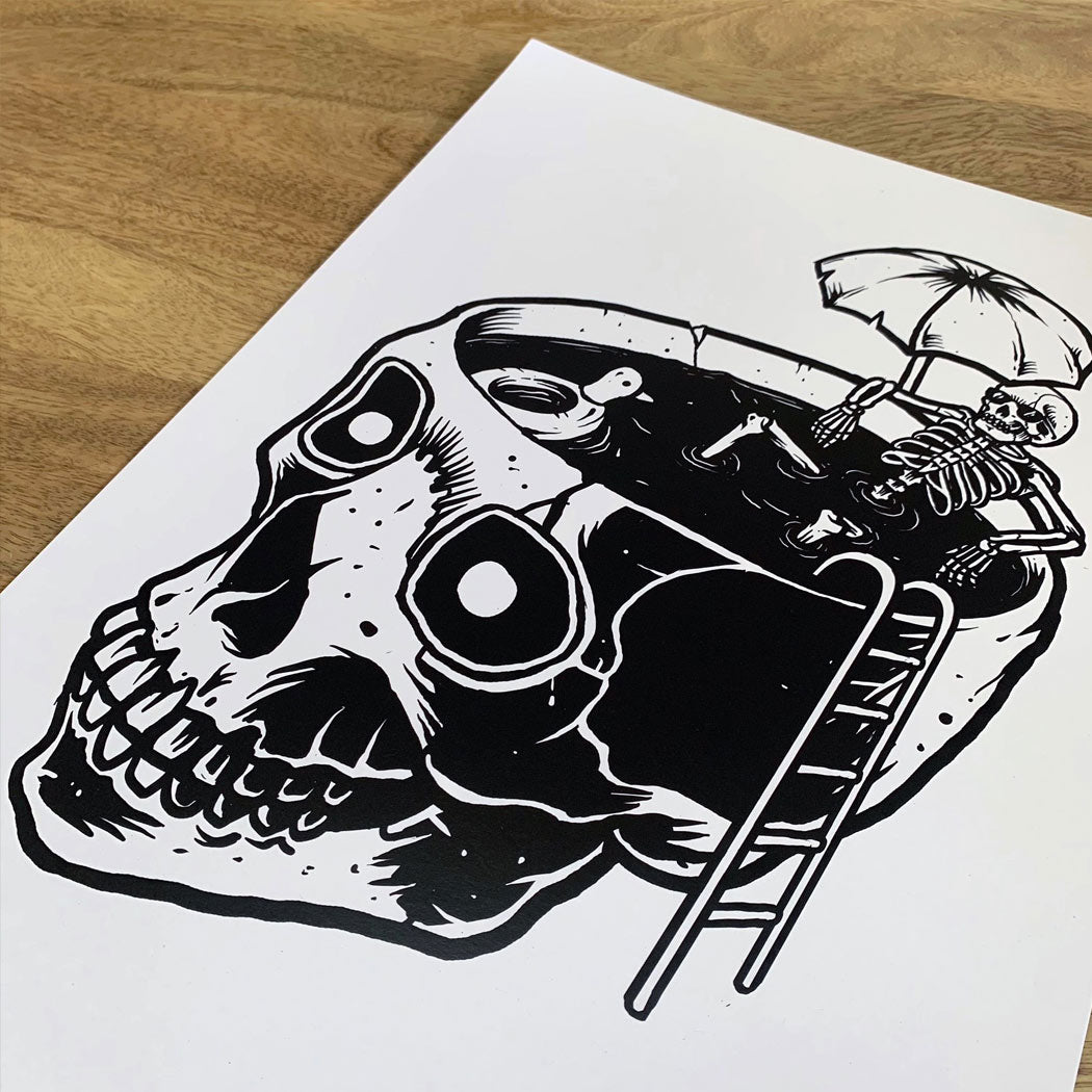 Permanent Vacation A3 Card Print Skull - 1