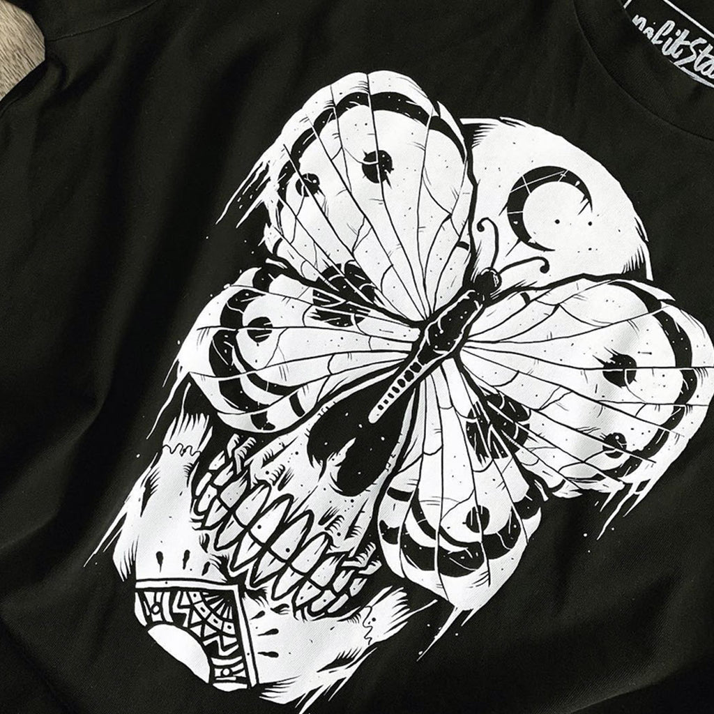 Butterfly Skull Long Sleeve T-Shirt - 1