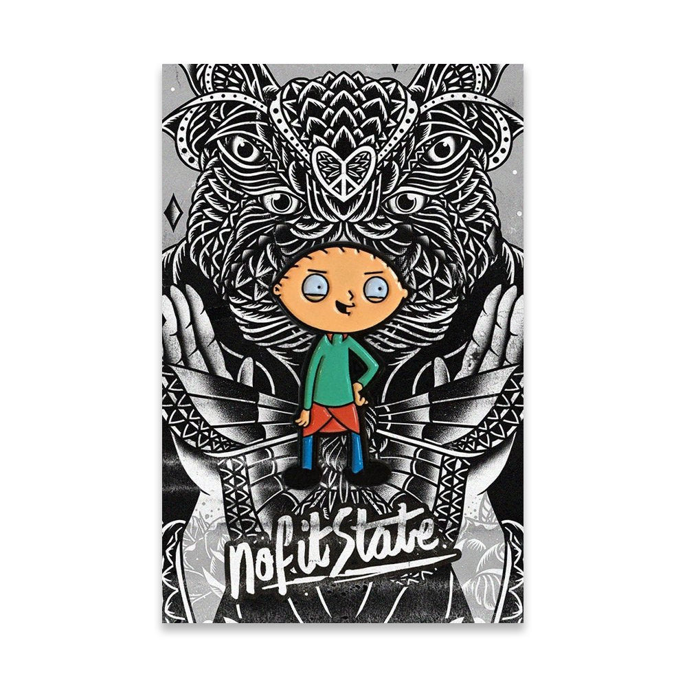 Football Head Pin Badge Stewie Griffin Family Guy Hey Arnold