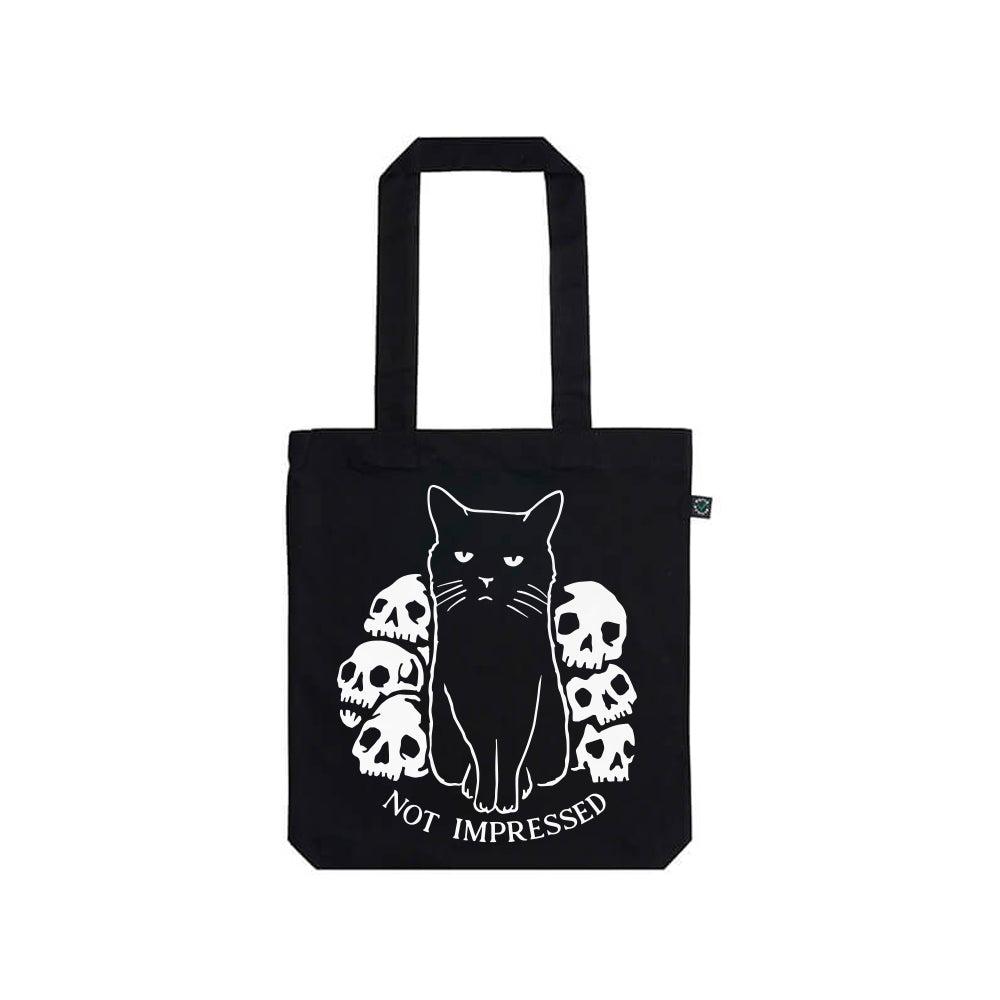 Not Impressed Tote Bag Black Cat No Fit State Clothing