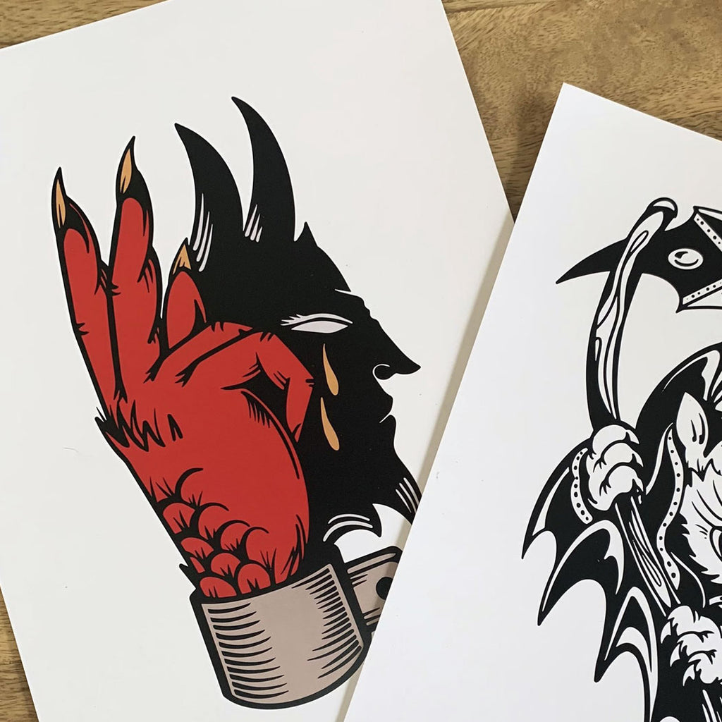 Devil Shadow A3 Card Print - 1