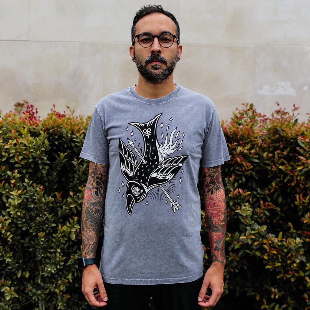 Harbinger of Plagues T-Shirt Stone Wash Grey No Fit State Co - 2