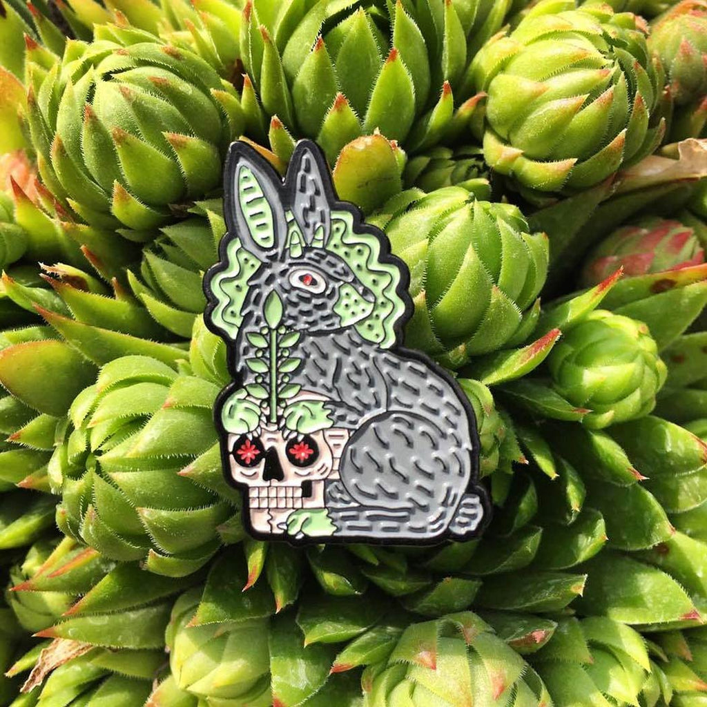 Rabbit Pin Badge Skull NFS Co. - 1
