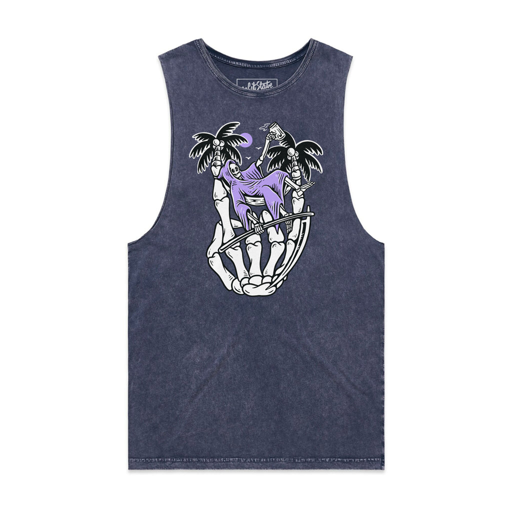 Vacation Forever Tank Stone Wash Blue