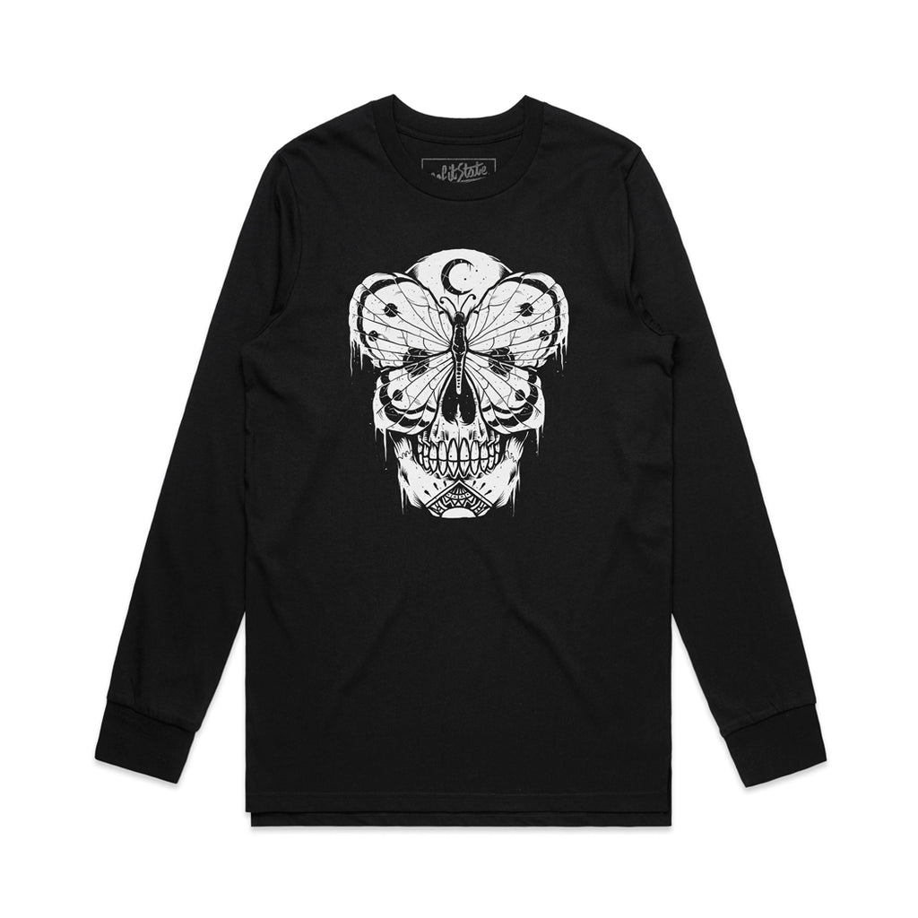 Butterfly Skull Long Sleeve T-Shirt -
